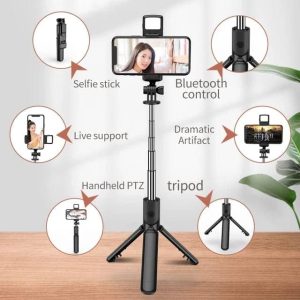 RUSKIN Bluetooth selfie stick tripod 170cm with remote